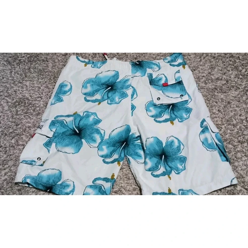Men's Surf Mentality Board Shorts Size Large Color Blue White Floral...